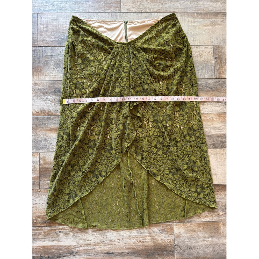 LACEMADE OLIVE LACE MIDI SKIRT 3X Curve&Plus Enchanted Forest Skirt - Picture 8 of 12
